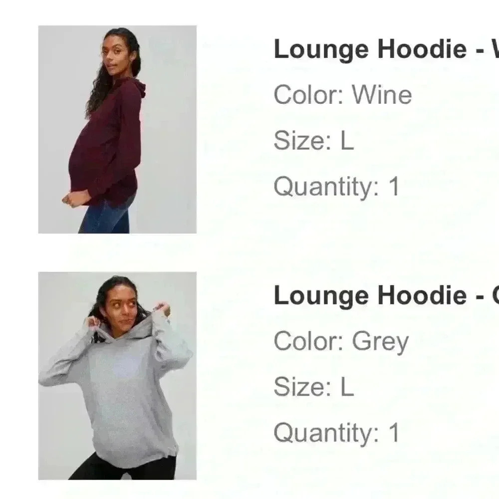 Lounge hoodie in wine and grey both Sz L - washed never worn